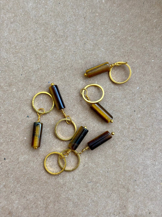 Tiger Eye pendant stitch marker
