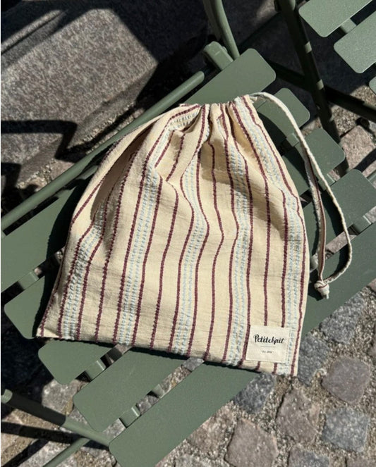 Knitter's String Bag - Seersucker Twin Stripe