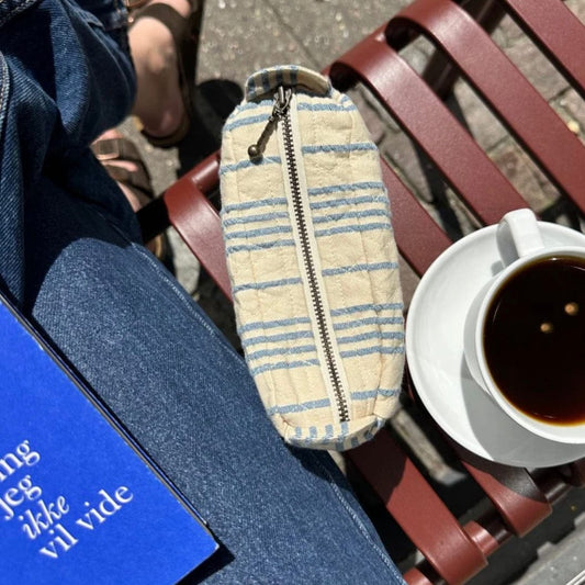 KNITTER'S TOOL CLUTCH - STRIPED SEERSUCKER by PetiteKnit