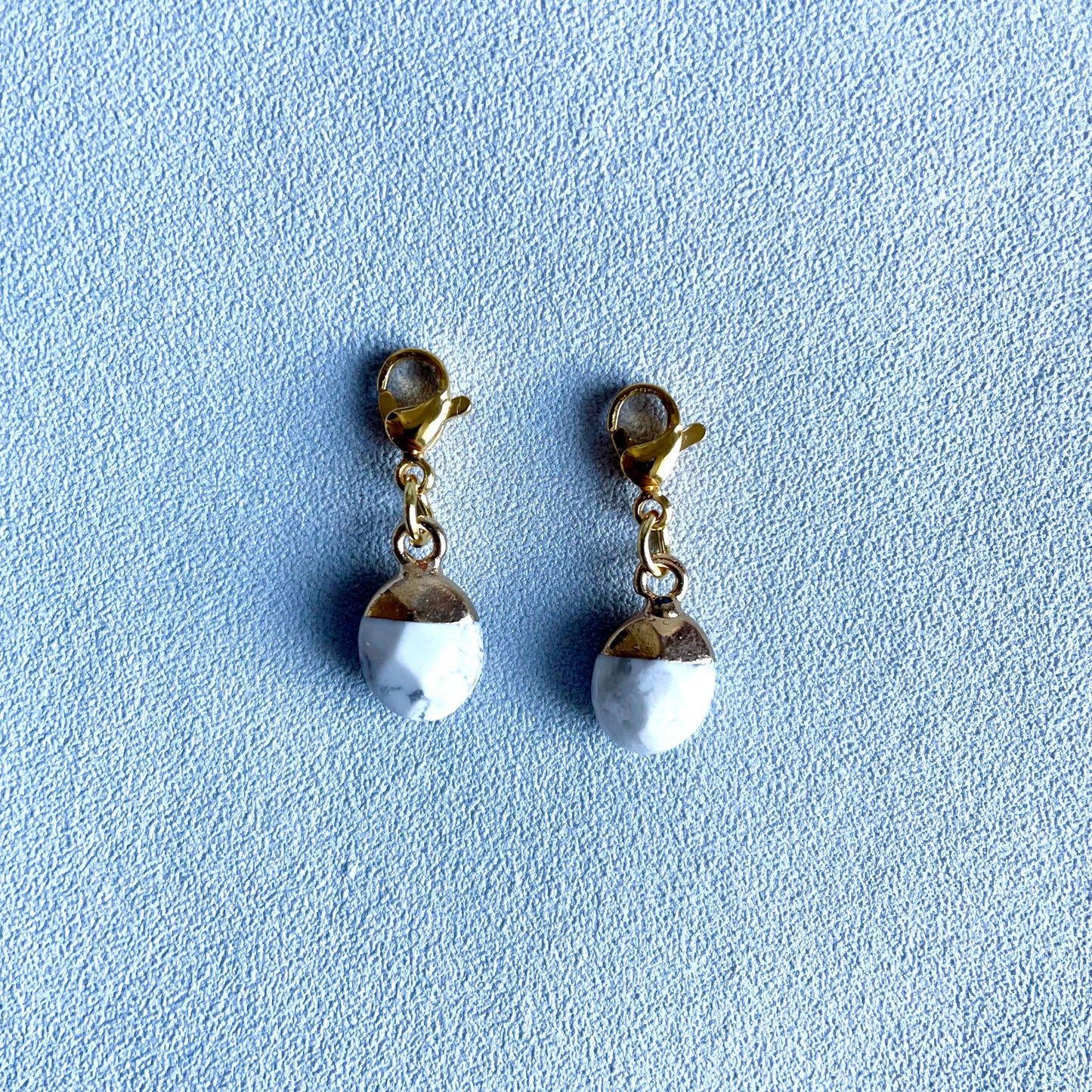 Natural Gemstone Stitch Markers - Howlite