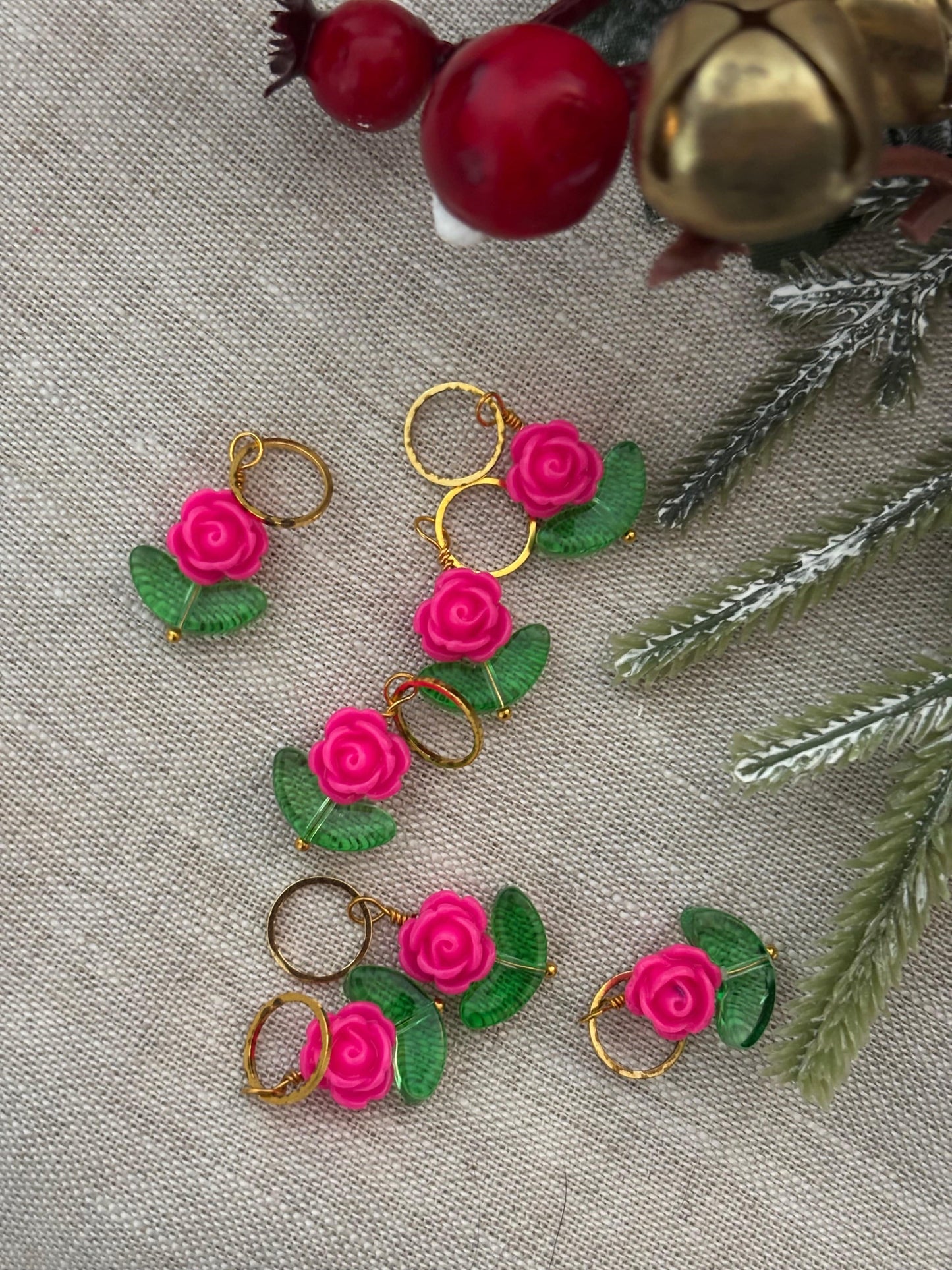 Pink Rose Stitch Marker