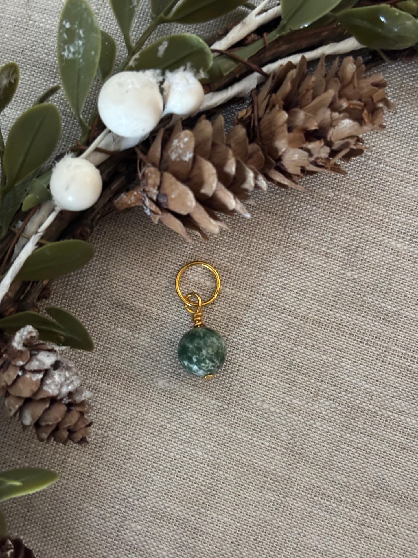 Green Spotted Jasper Stitch Marker