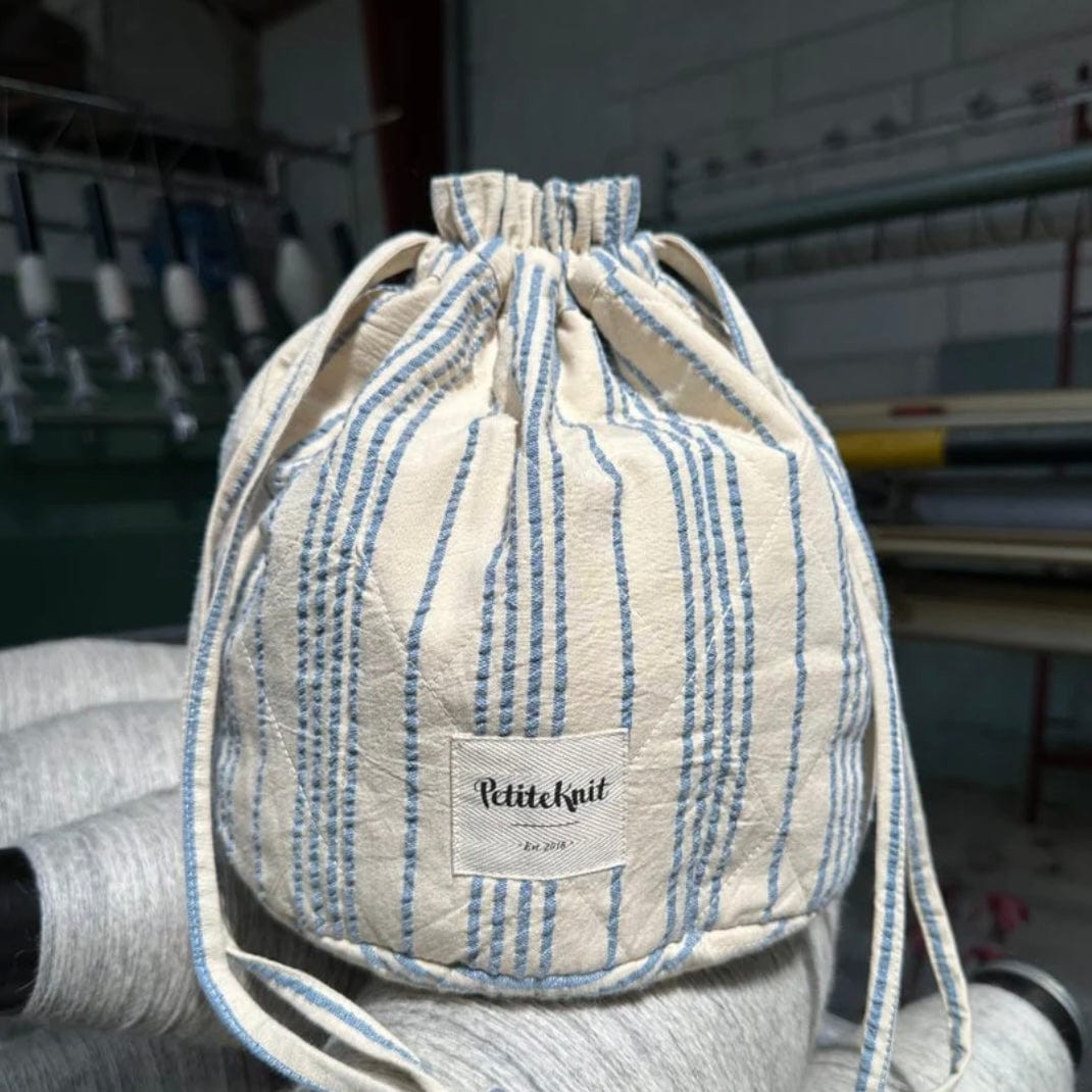 KNITTER'S PROJECT BAG - STRIPED SEERSUCKER by PetiteKnit