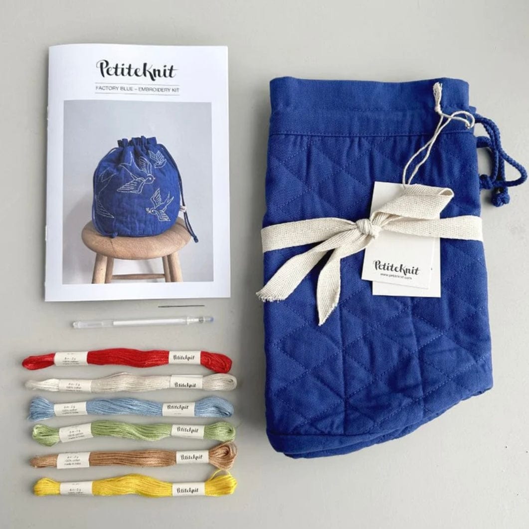 PETITEKNIT EMBROIDERY KIT - GET YOUR KNIT TOGETHER BAG