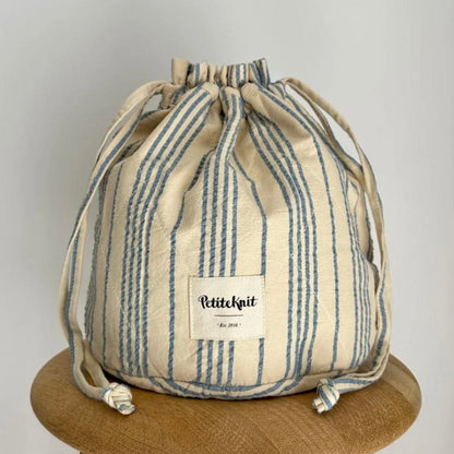 KNITTER'S PROJECT BAG - STRIPED SEERSUCKER by PetiteKnit