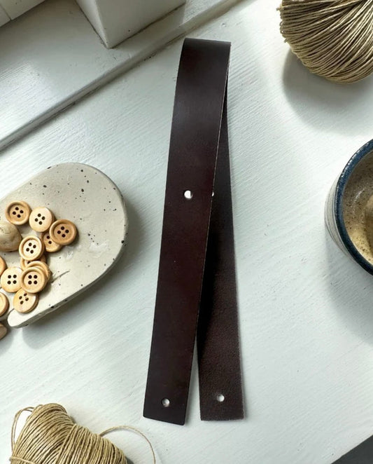 Leather strap for Juno Bag by PetiteKnit - Dark brown