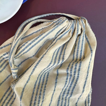 KNITTER'S STRING BAG - STRIPED SEERSUCKER by PetiteKnit