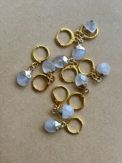 Natural Gemstone Stitch Markers - Clear Quartz