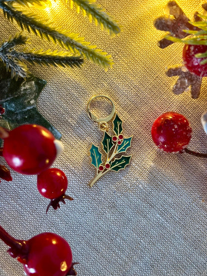 Holly Branch Stitch Marker / Progress Keeper