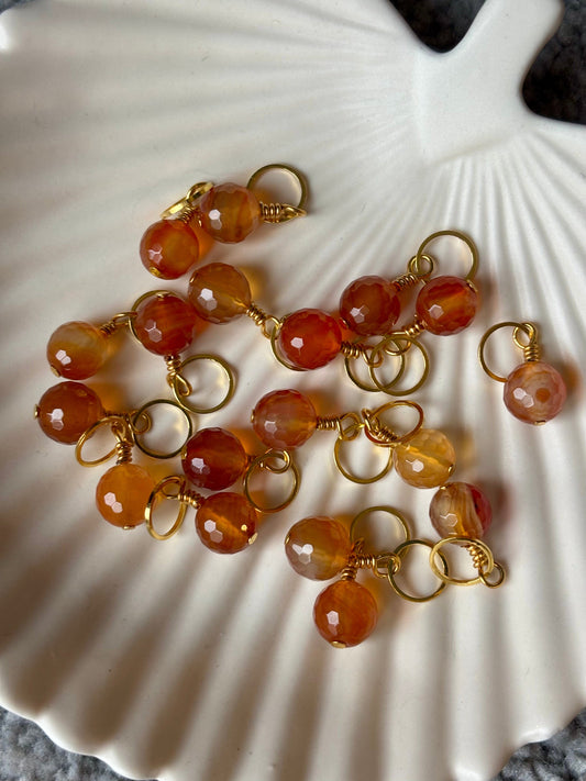 Carnelian Gemstone Stitch Marker