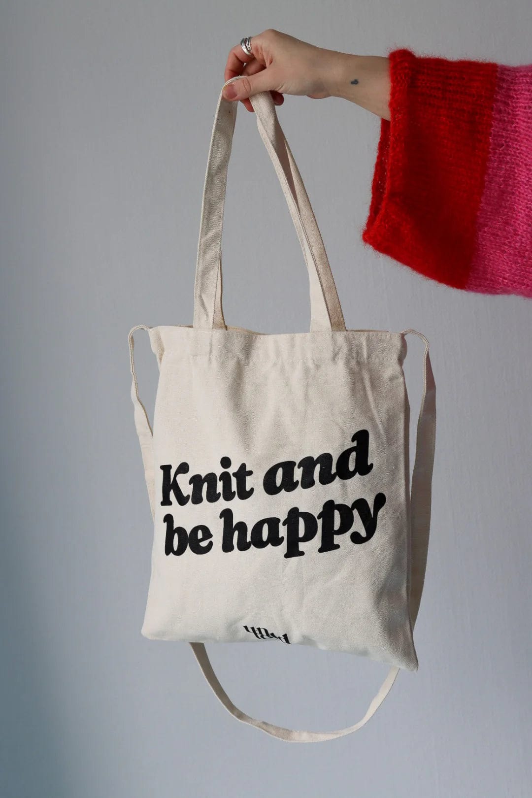 Knit And Be Happy Tote Bag by Un-Told