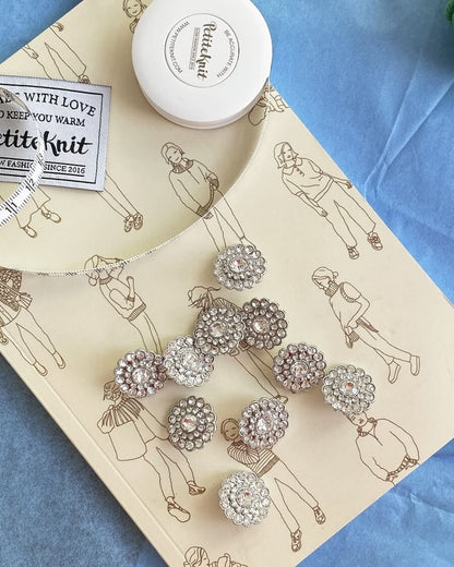 Petite Knit Bling buttons for April Cardigan and Maude Tee