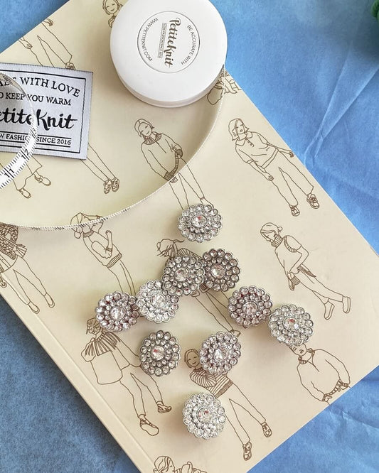 Petite Knit Bling buttons for April Cardigan and Maude Tee