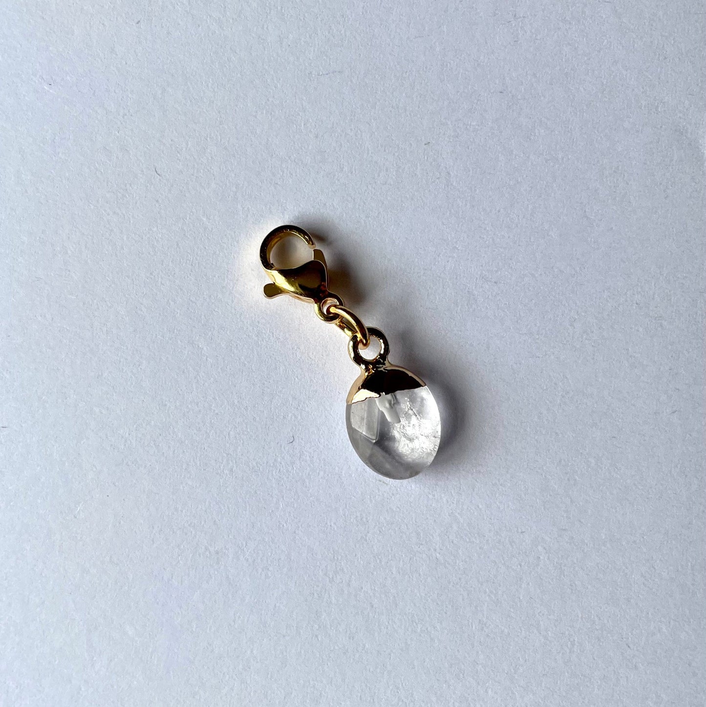 Natural Gemstone Stitch Markers - Clear Quartz