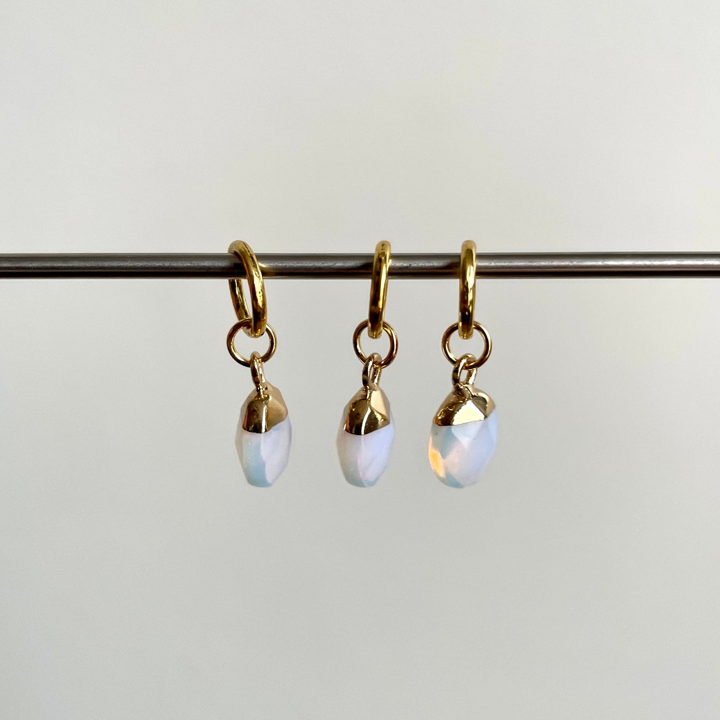 Natural Gemstone Stitch Markers - Opalite