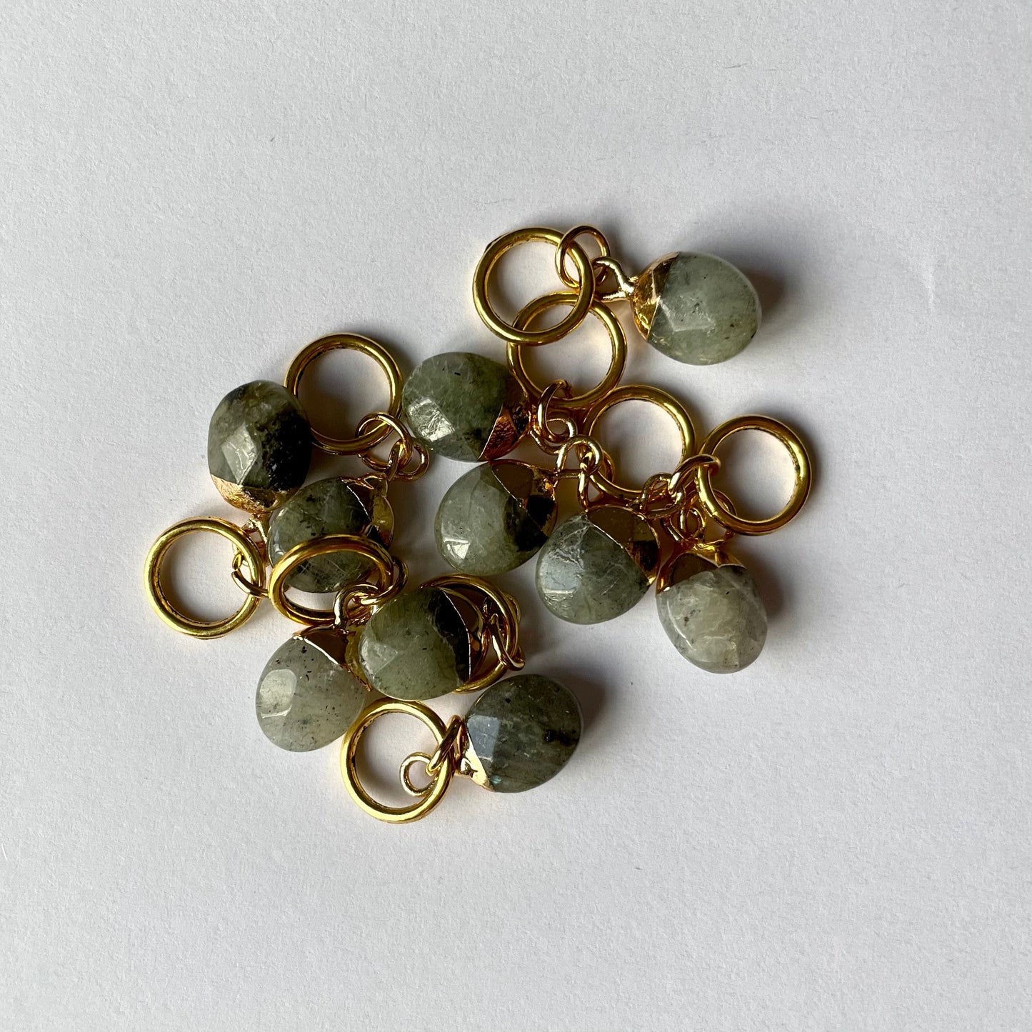 Natural Gemstone Stitch Markers - Labradorite