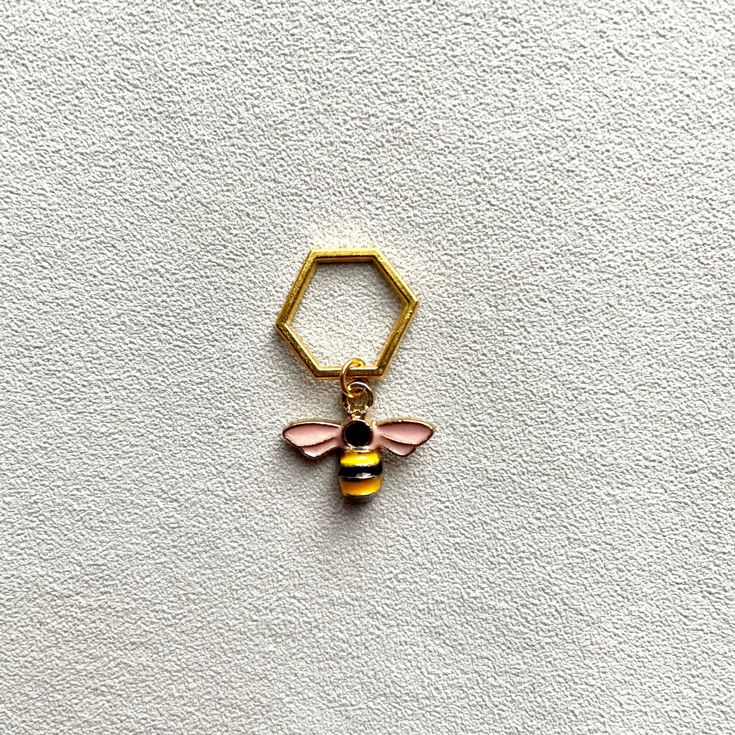 Bee Hexagon Stitch Marker