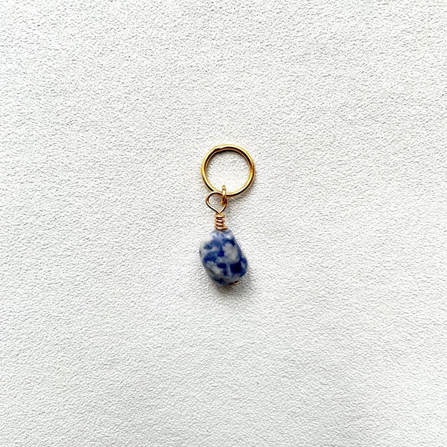 Up Cycled Blue Spotted Jasper Gemstone Stitch Marker Set of 4