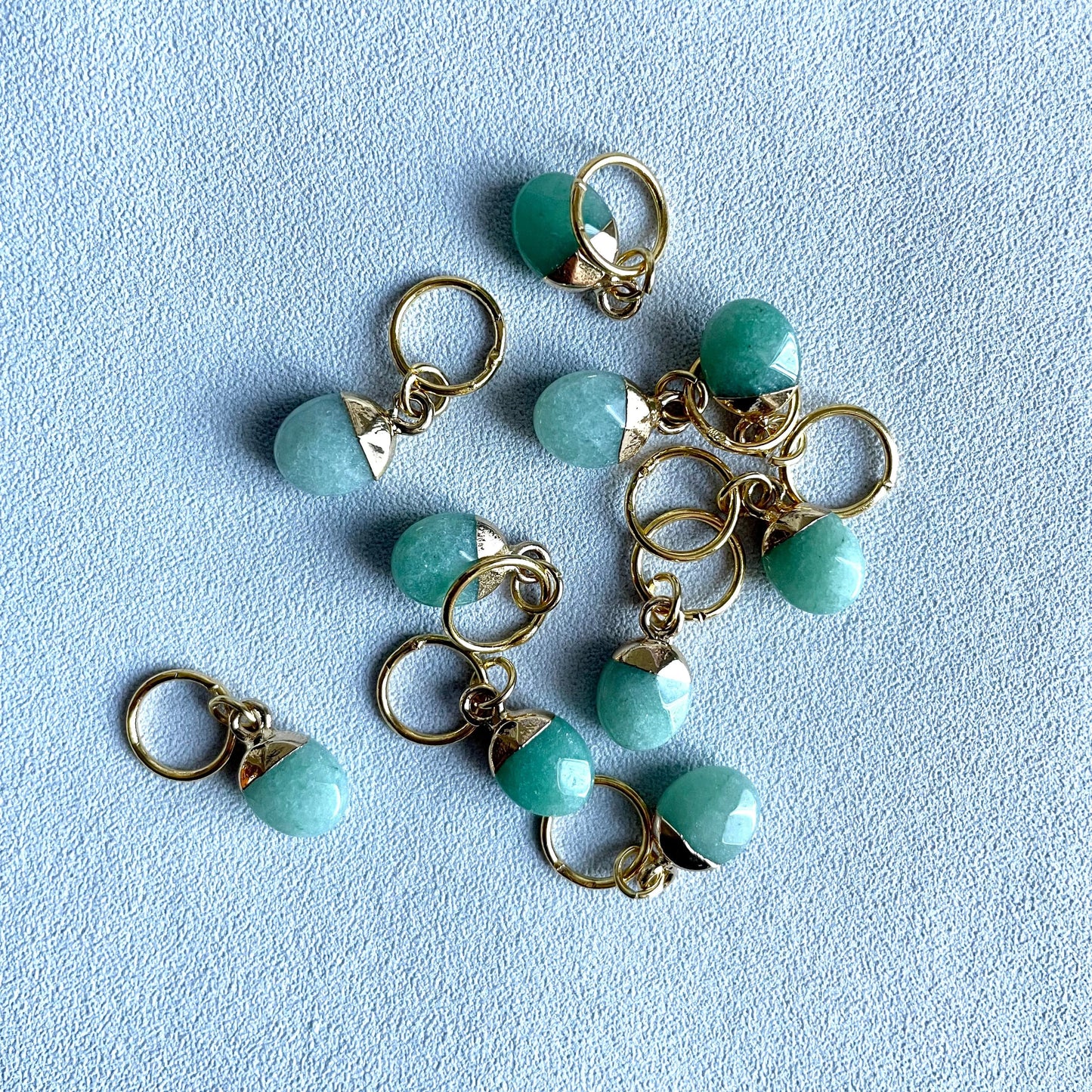 Natural Gemstone Stitch Markers - Aventurine