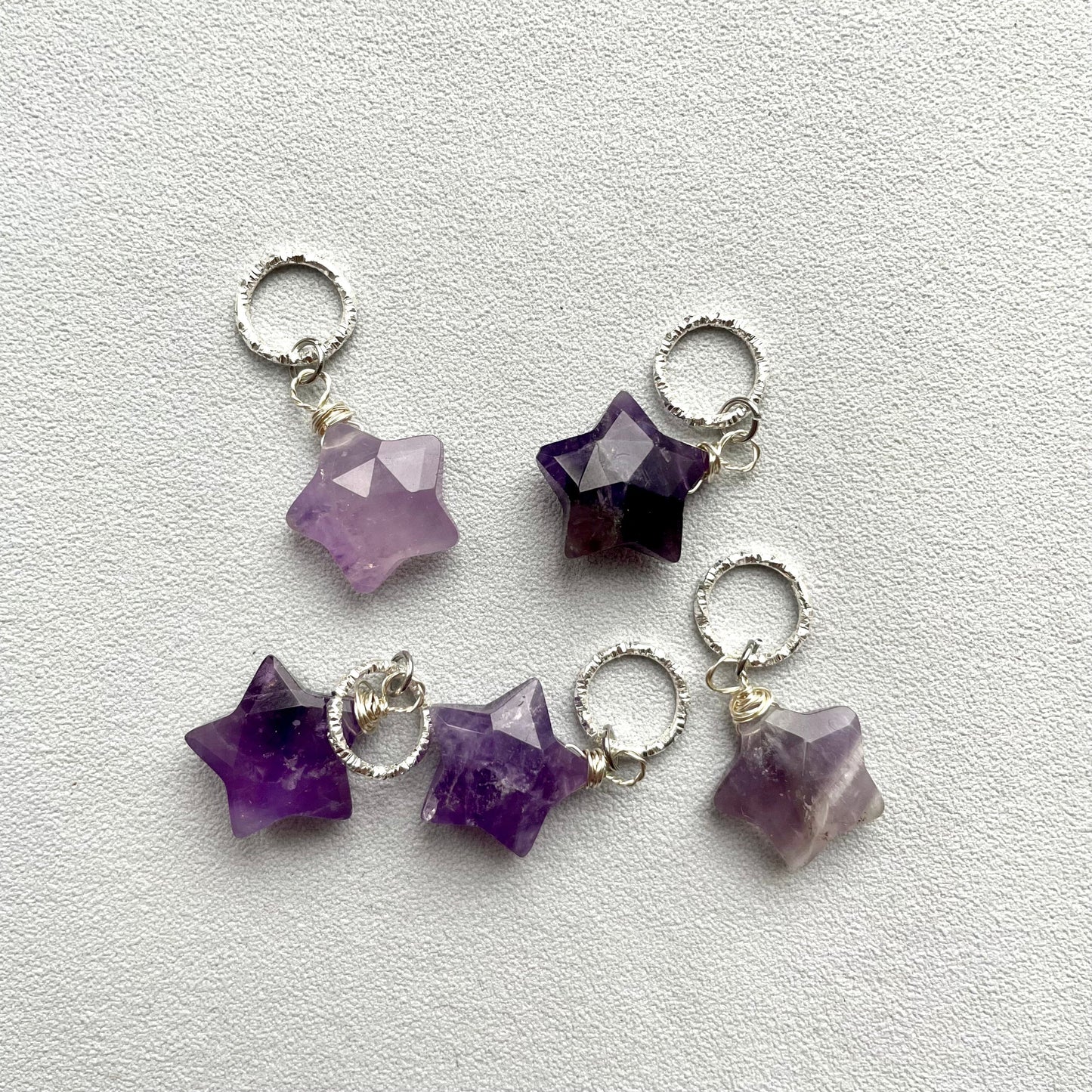 Natural Gemstone Star Stitch Marker