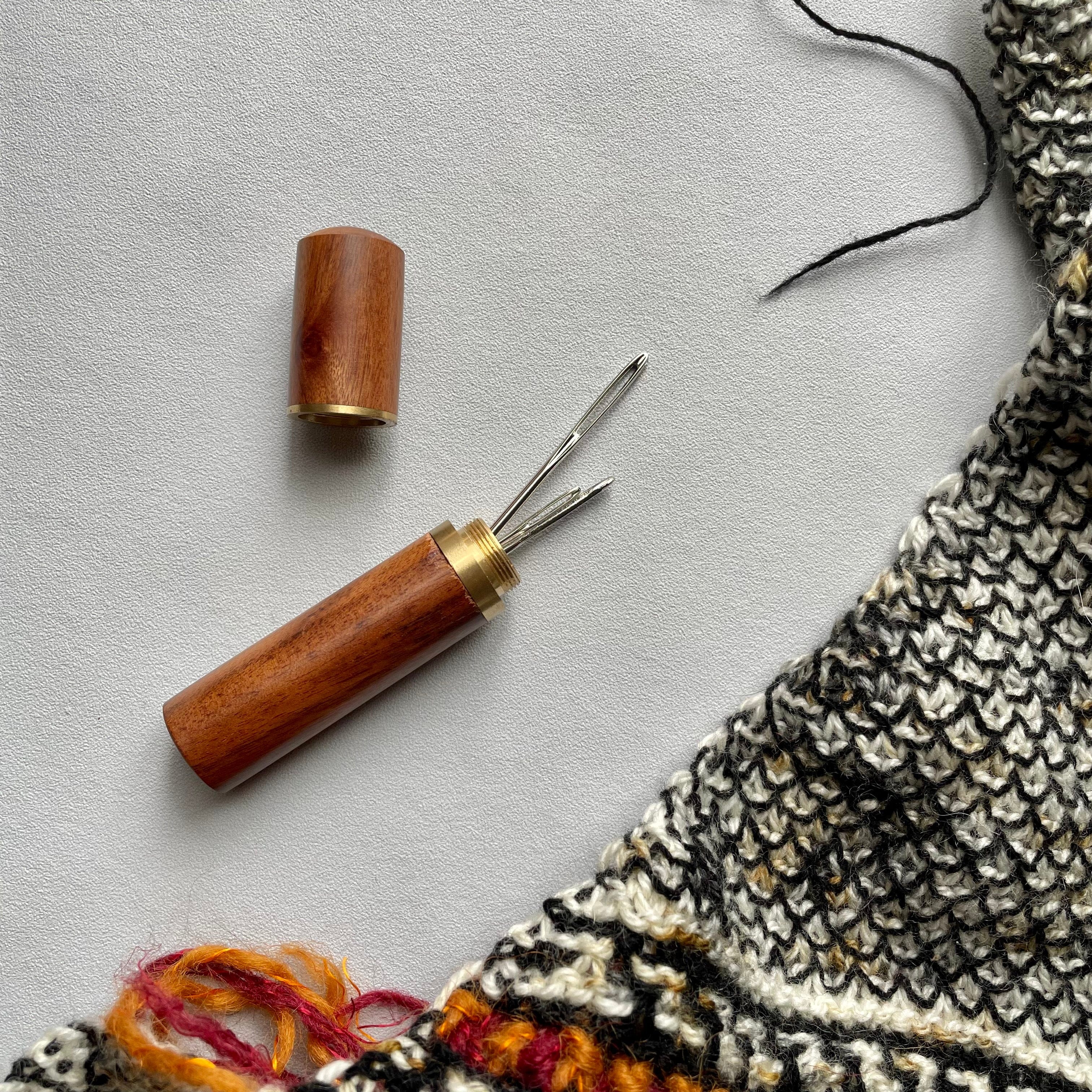 Wooden Tapestry Needle Holder