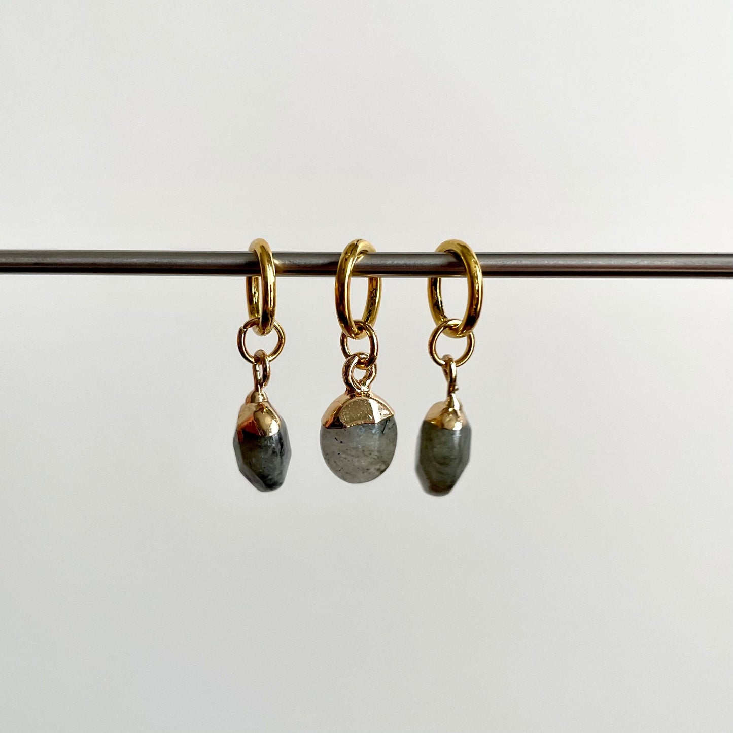 Natural Gemstone Stitch Markers - Labradorite