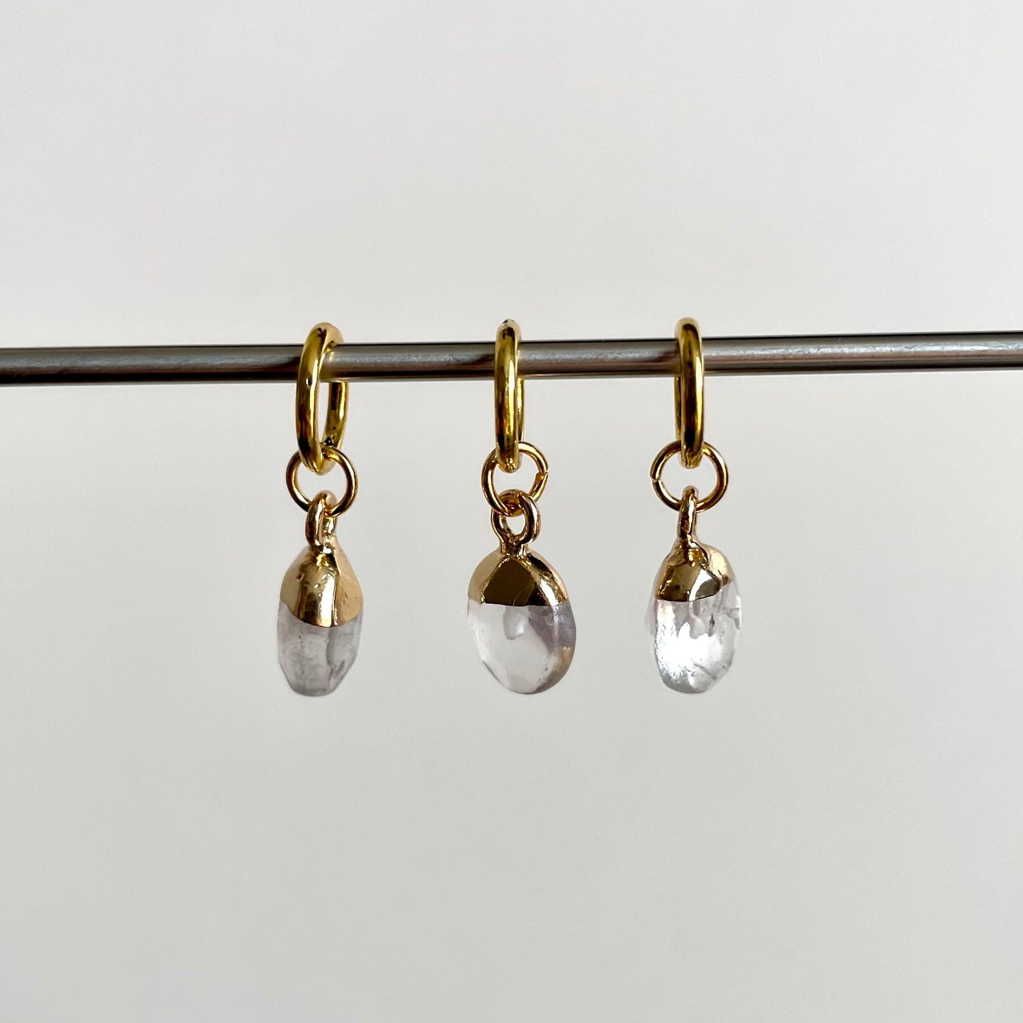 Natural Gemstone Stitch Markers - Clear Quartz