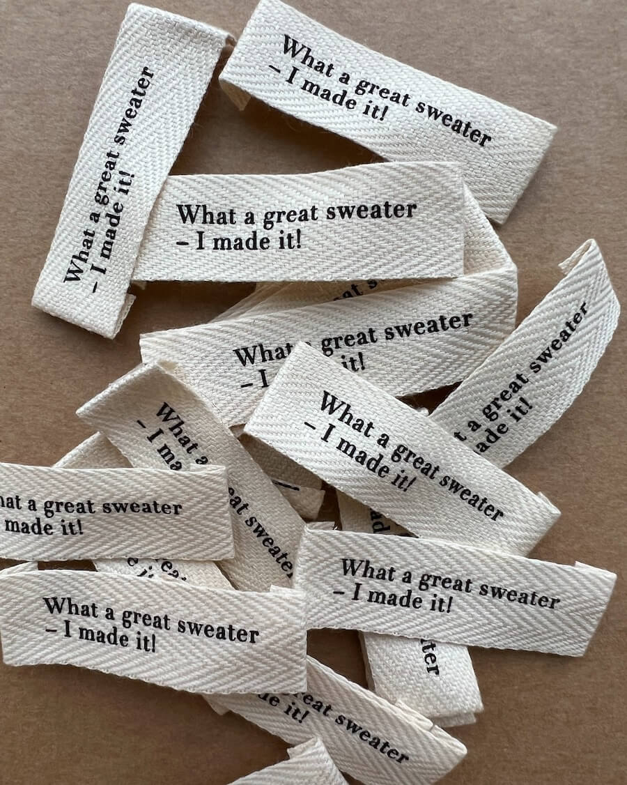 "WHAT A GREAT SWEATER - I MADE IT!" LABEL - SMALL Petite Knit